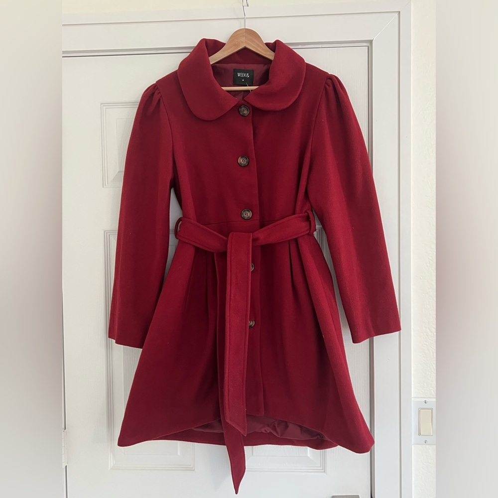 Women's Elegant Red Trench Coat